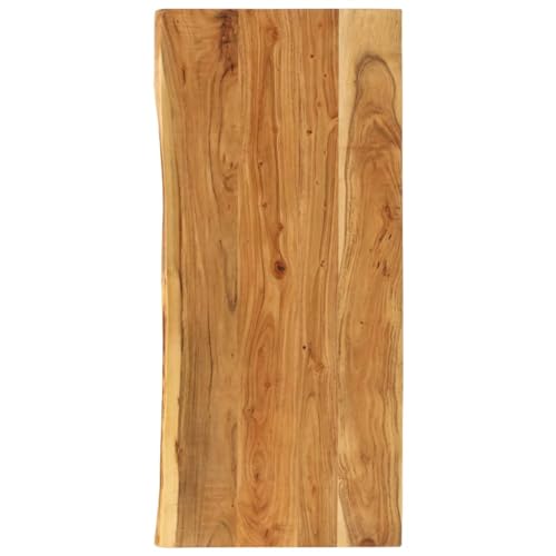 vidaXL Akazienholz Massiv Waschtischplatte Badezimmer Waschtisch Waschtischkonsole Platte Holzplatte für Aufsatzbecken Badmöbel Baumkante 114x52x4cm