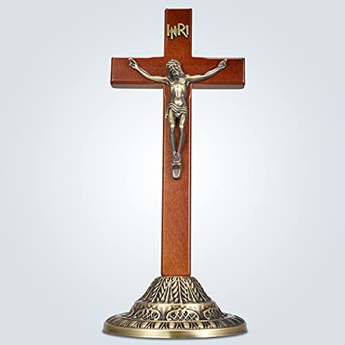 Achibang Crucifix Wall Cross, Catholic Wooden Crosses Wall Decor (Hanging Or Standing) - 12 Inch #TOP1