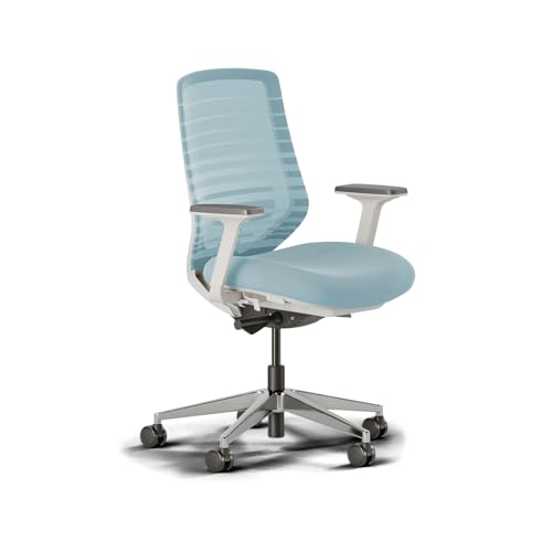 Branch Ergonomic Chair - A Versatile Desk Chair with Adjustable Lumbar Support, Breathable Mesh Backrest, and Smooth Wheels - Experience Optimal Comfort and Support - Light Blue