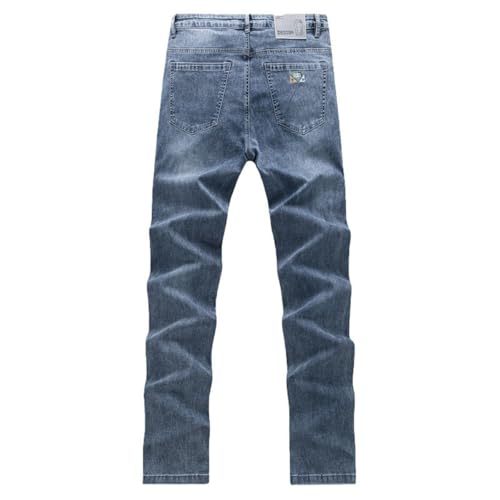 Jeans Pants Trousers Denim Thin Summer Tall Leg Extended Edition Men's Small Feet Classic Length 115cm Casual2