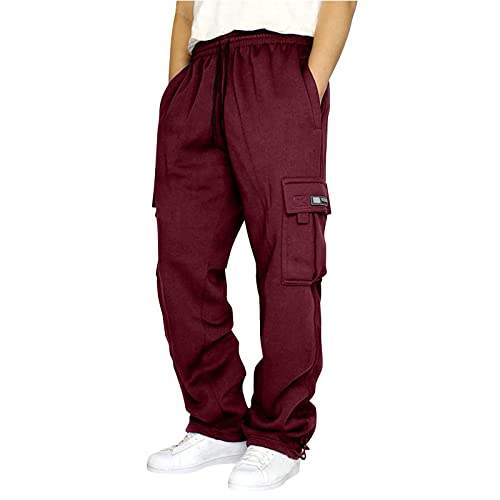 Generisch Pantalones de chándal para hombre, pantalones de deporte, ligeros, cómodos, pantalones de ocio, elásticos, pantalones de ocio, pantalones para hombre, transpirables, pantalones de