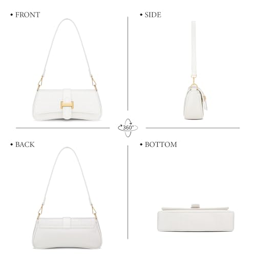 Image of KKXIU Shoulder Bag for Women Small Hobo Handbag Mini Retro Clutch Purses | Trendy Classic Underarm Crossbody Bag with Zipper Closure, Vegan Leather, Removable Strap