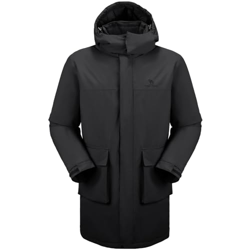 CAMELSPORTS Mens Winter Coats Long Warm Jacket with Hood Casual Quilted Puffer Parka Windproof Jackets2