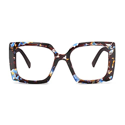 Image of Retro Square Blue Light Blocking Reading Glasses For Women Men Oversized Anti Anti Glare UV Eyewear