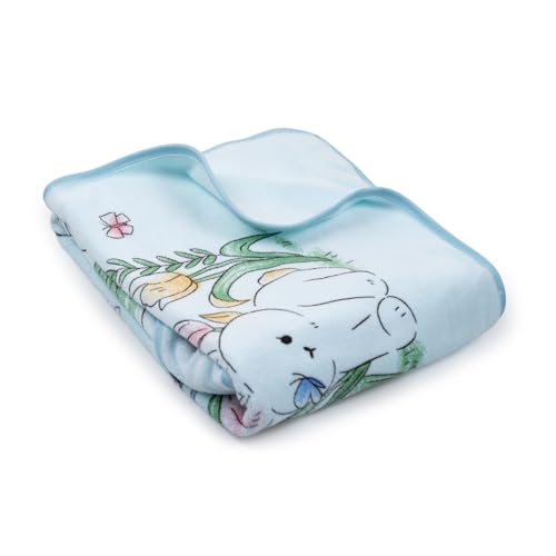 Image of Mee Mee Hooded Baby Bath Towel for New Born | Wash Cloth, Quick Absorbent, Can be Used for Baby Swaddling, Extra Soft Cotton Towels for Kids /Toddlers /Infants /Babies, Pack of 1, (Blue Flowers) 80X80 CM