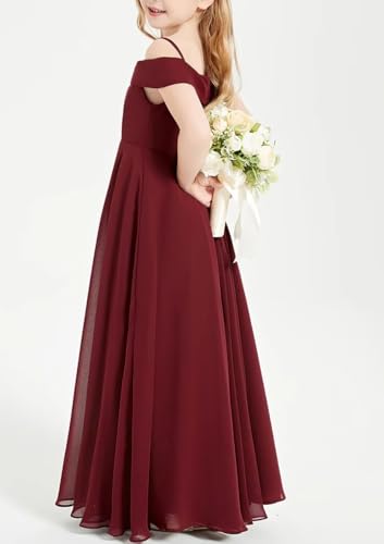 Off Shoulder Flower Girl Dress for Wedding Junior Teen Girls Chiffon Bridesmaid Dresses Formal Party Pageant Gown2