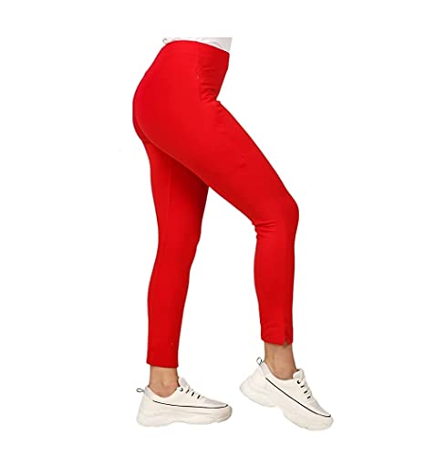 Image of ON&ON Women's Cotton Stretchable Slim Fit Straight Pants Trouser for Casual Wear and Office Wear