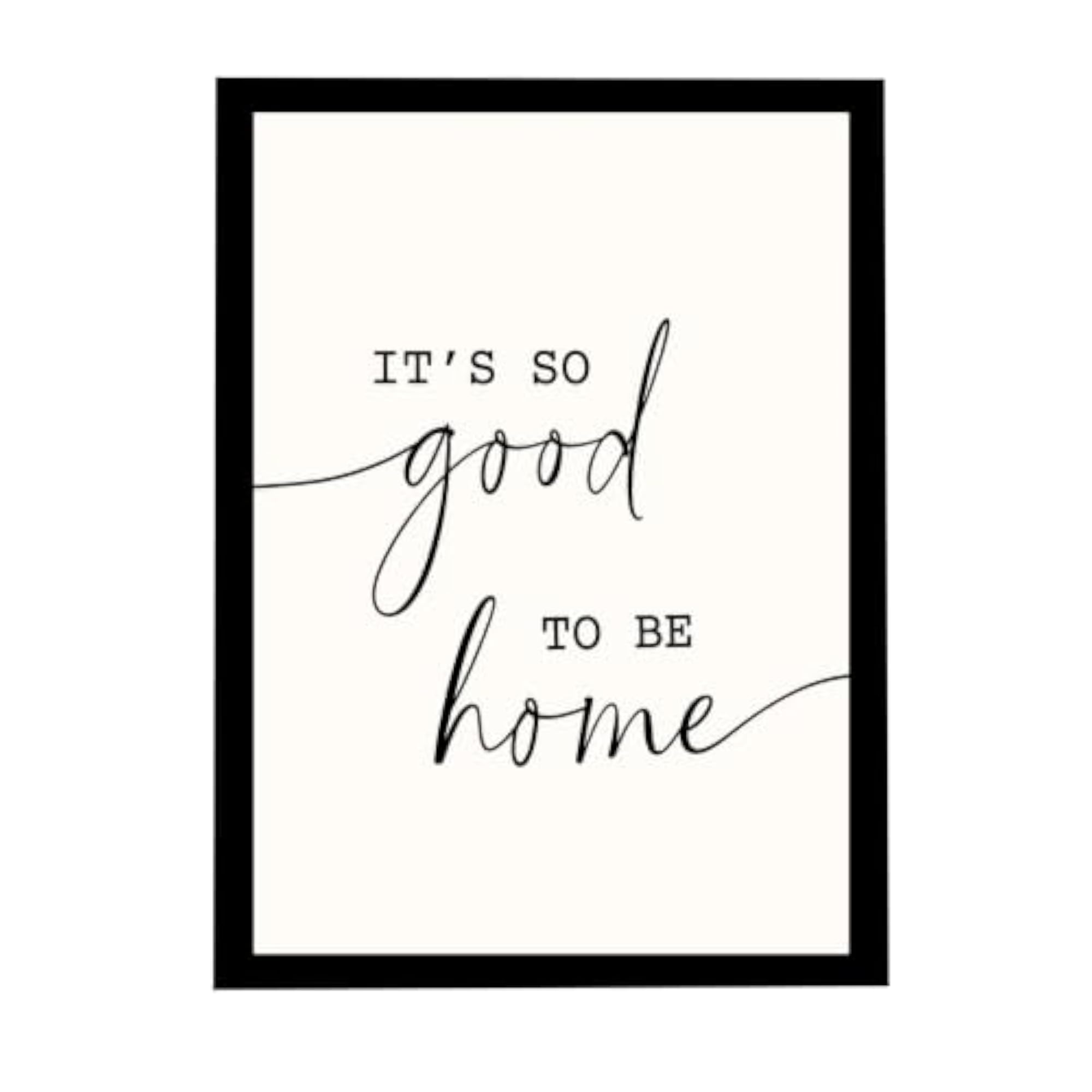 Minimal Black & White Typography Quote Wall Art Frame