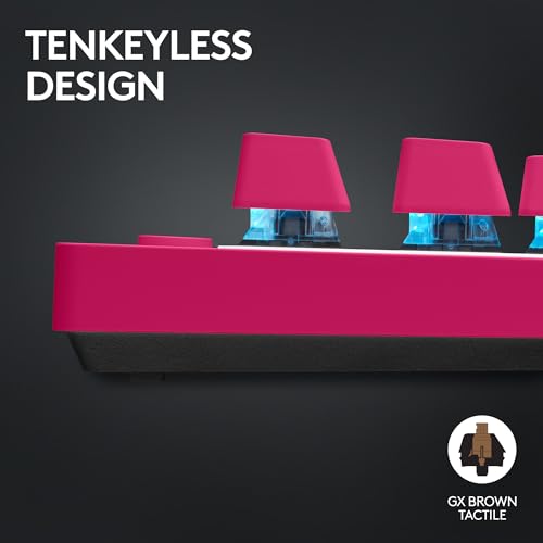 Image of Logitech G PRO X TKL Lightspeed Wireless Gaming Keyboard (Tactile)- Magenta