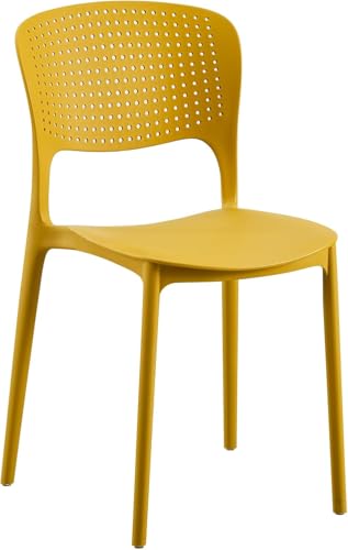 Cribel Set da 4 Sedie Ariel in Polipropilene Antracite | Sedute Moderne, Resistenti e Leggere per Cucina, Sala da Pranzo, Ufficio e Ambienti Commerciali (SENAPE)