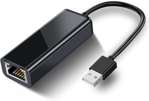 USB to Ethernet Adapter,Driver Free USB 3.0 to 1000 Gigabit Ethernet LAN Network Adapter Ethernet Support Windows 11/10/8.1/8/7/Vista/XP for Nintendo Switch MacBook Surface Pro Laptop PC Black