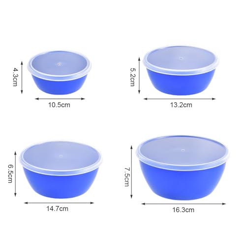 Set de 4 tazones con tapas para ensaladas rojo miniatura 2