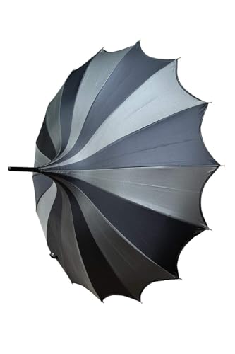 VampireFreaks Batwing Pagoda Umbrella (Black and Gray)