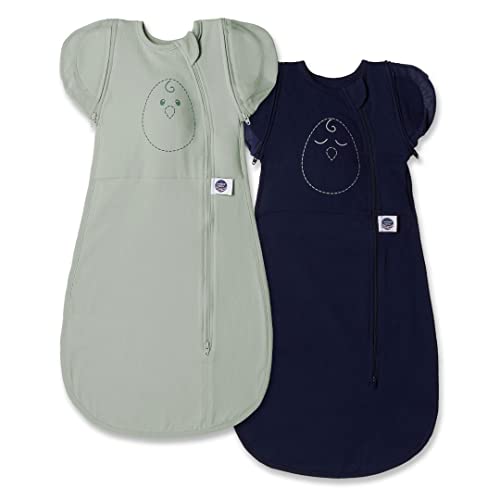 Image of Nested Bean Zen One 2 Pack - Infant Swaddle | Babies 0-6M (7-18.5 Lbs) | Adapts for Arms in/Out | Prevents Startles | Aids Self-Regulation | 2-Way Zipper | TOG 1.0 | Machine Washable