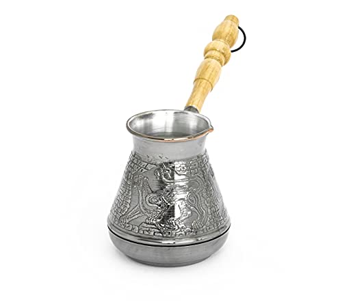 400 ml Turkse mokkakan koper koffiekoker Turka Ibrik Cezve Dzhesva koffiepot Briki met houten handvat Grieks… - Image 3