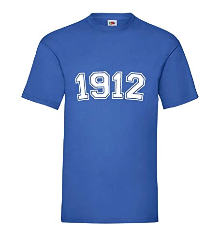 T-shirt pour homme bleu roi taille XXXL modèle 1912 en coton