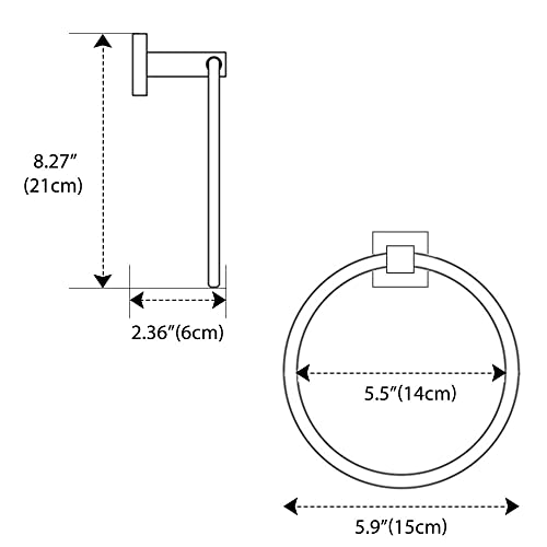 Hand Towel Ring Round Bath Towel Holder Sus 304 Stainless Steel Wall Mount Towel Holder For Kitchen Bathroom,Matte Black #TOP5