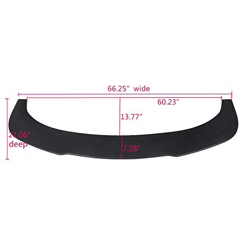 Universal Valance V2 PU Front Bumper Lip Flat Splitter Plate Under Panel Diffuser Chin Spoiler Compatible for BMW E60 Benz C250 C300 (Measure Your Bumper Before Purchase - 66