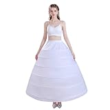 METEMEI Full A-line 6 Hoop Floor-Length Bridal Dress Gown Slip Petticoat White
