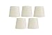 Upgradelights White Silk 4 Inch Retro Drum Clip On Chandelier Lampshades (Set of 5) 3x4x4