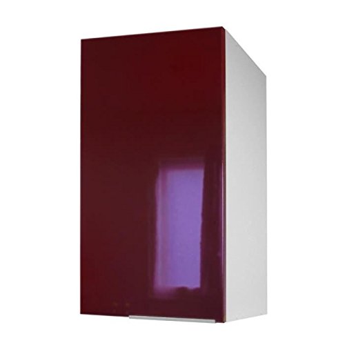Berlioz Creations CP4HD Meuble Haut de Cuisine avec Porte Bordeaux Haute Brillance 40 x 34 x 70 cm, Fabrication 100% française