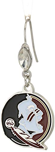 NCAA Siskiyou Sports Womens Florida State Seminoles Crystal Dangle Earrings One Size white NCAA Siskiyou Sports Womens Florida State Seminoles Crystal Dangle Earrings One Size white