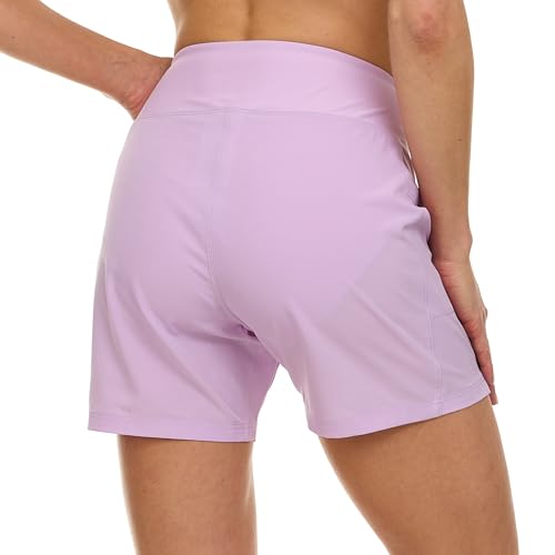 Image of Hurley 5 inch /7 inch High Waisted Swim Shorts Women, Board Shorts with Pockets & Inner Liner, Quick Dry Swim Trunk, UPF 50+
