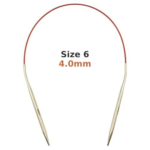 Image of OYEUYID 16 Inch Circular Knitting Needles Ergonomic Metal Needle Set (red, 16 inch-Size 6)
