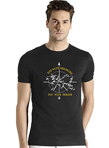 Image of ADRO 100% Cotton Lycra Tshirts for Men Combo Pack of 3 | Regular Fit | Printed T Shirt | Round Neck Half Sleeve| Mens Tshirts