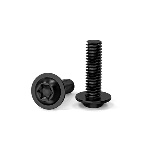 ORTAVA Pack of 30 M6 x 20 Screws, Pan Head, Torx, Flange, Flat Head with Washer, Stainless Steel A2 V2A Full Thread