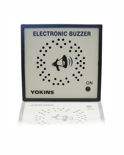 Image of YOKINS Electronic AC /DC Multi-Tone,Multi-Voltage Buzzer Hooter 72x72mm | Electronic Buzzer with LED Indicator, Panel Mountable, Black and White