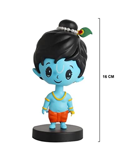 Image of AUGEN Krishna God Action Figure Limited Edition Bobblehead for Car Dashboard, Office Desk & Study Table (Pack of 1)