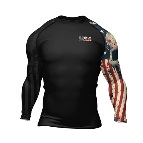 Patriot Men's Long Sleeve Rash Guard – Performance Compression Shirt for MMA, Grappling, BJJ2