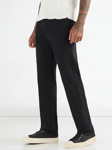 Image of Bewakoof Men's Washed Slim Straight Fit Polycotton Jeans
