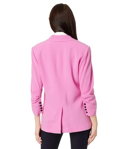 CeCe Women's One Button Blazer with 3/4 Ruched Sleeves2