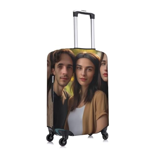 Personalized Photo Text Travel Luggage Cover Fits 18"-21" Luggage, Custom Washable Spandex Suitcase Covers for Work Outdoor3