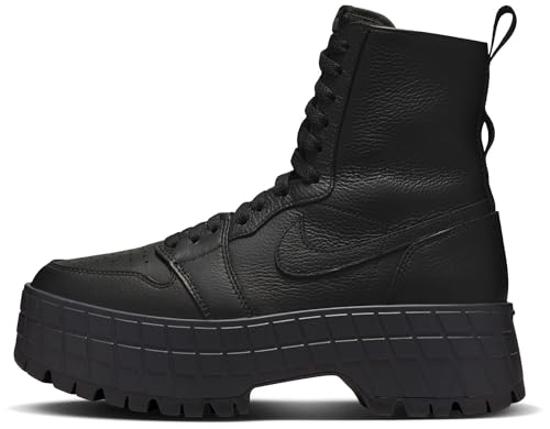 Air Jordan 1 Brooklyn Women's Boots (FJ5737-001, Black/Black/Flat Pewter) Size 9.5