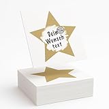 50 x goldene Stern-Rubbelaufkleber in 7,5x7,5cm - Rubbellose selber machen - Ideal für Gutschein, Adventskalender, Rubbellos, Goldenes Ticket, Rubbeletiketten, Rubbel Sticker, Geschenke, Weihnachten