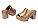 Melissa Mule Hype Metallic Heel - Fashion Sandal for Women - Iridescent Comfortable Mule Style - 9.5cm Heel Height - High-Shine Upper with Bubblegum Scent - Chic and Sophisticated, Gold, 8