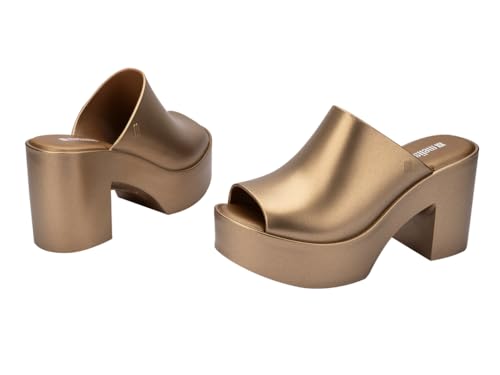 Image of Melissa Mule Heel Collection - Fashion Sandal for Women - Iridescent Comfortable Mule Style - High-Shine Upper with Bubblegum Scent - Chic and Sophisticated