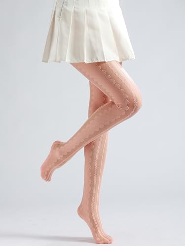 Image of Sahabowi Women Tights, Sheer High Waist Pantyhose, Vintage Control Top Stockings, Siwa7