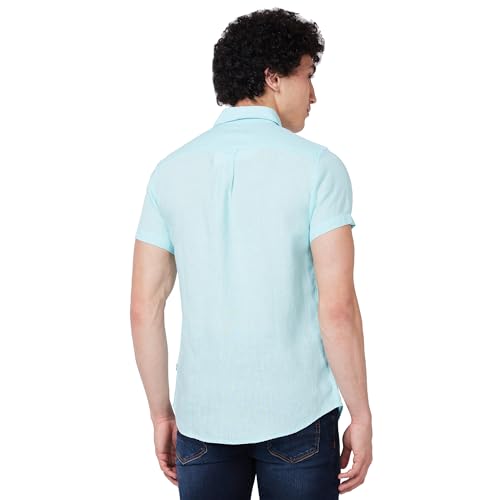 Image of Spykar Men's Regular Fit N /A Half Sleeve Solid Casual Shirts