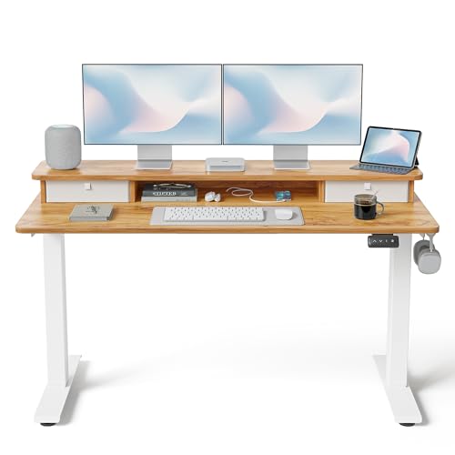 FEZIBO 55 x 24 Inch Height Adjustable Electric Standing Desk with...