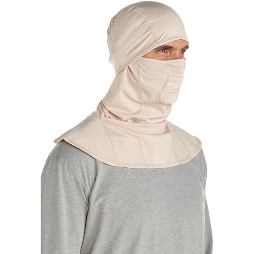 Coolibar UPF 50+ Unisex Alverstone UV Sun Mask - Sun Protective (Large/X-Large- Beige)
