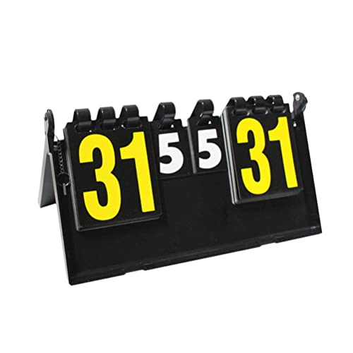 Lseqow 4 marcadores digitais para placar de mesa portátil fácil de virar pontuação para basquete, tê