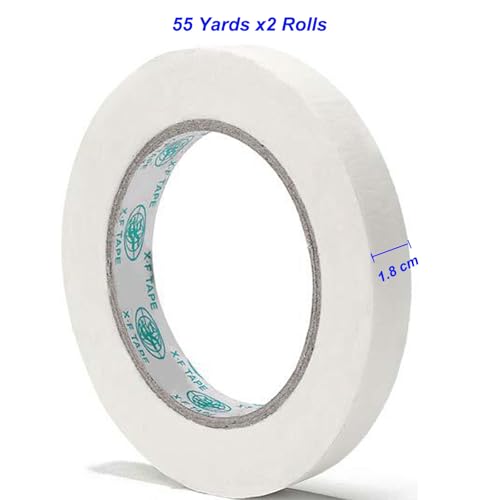 Image of 0.7 inch Masking Tape, Drafting Tape Beige White Color Acid-Free Painting Tape,Paper Tape, Artists Tape,Labeling Tape for Art Craft at Home Office School Stationery (55 Yards x2 Rolls)