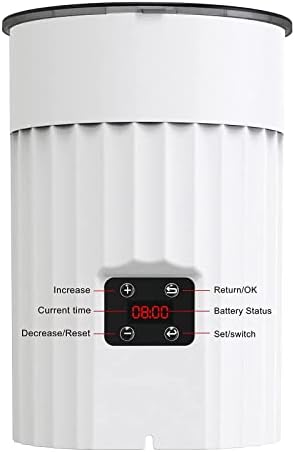 Sailosun Cat Feeder Automatic with Timer, Pet LCD, 3L Dry Food Dispenser & Feeding Bowl, Operates on Batteries or Electricity, Programmable Portion Control for up to 4 Meals (Upgrade)