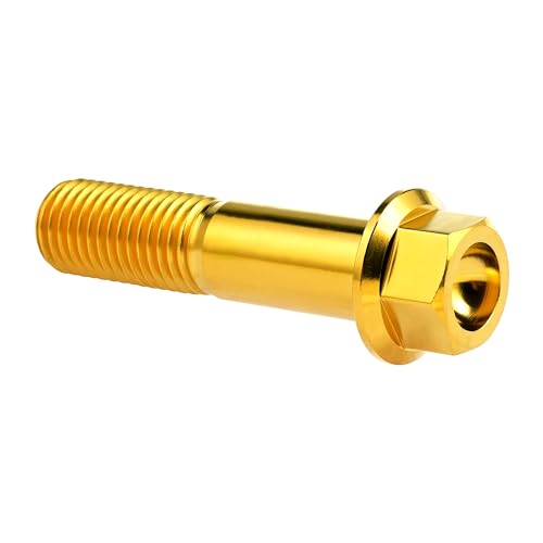 Image of Titanium Bolt Hex Small Flange Head M12x50mm Pitch 1.25, Gold | 30 35 40 45 50 55 60 65 70 75 80 85 90mm 1.25 /1.5mm Pitch Screws for Motorcycle Car Modification Pack of 4