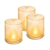 MPOWERD Luci Candle Trio - 3 Pack of Soft Frosted Flameless Solar Candles