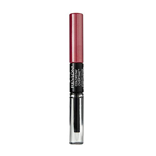 Revlon ColorStay Overtime Lipcolor, Dual Ended Longwearing Liquid Lipstick with Clear Lip Gloss, with Vitamin E in Red / Coral, Constantly Coral (020), 0.07 oz